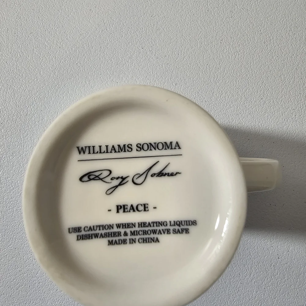 Williams Sonoma Peace Ceramic Mug